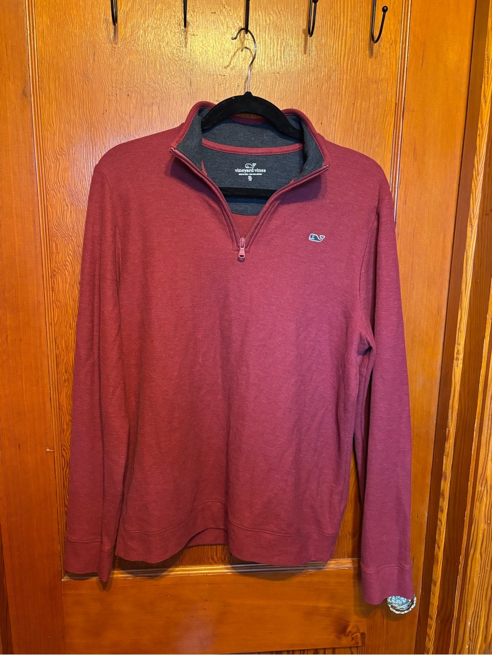 Vineyard Vines Men's Zip-Neck Sweater in Burgundy